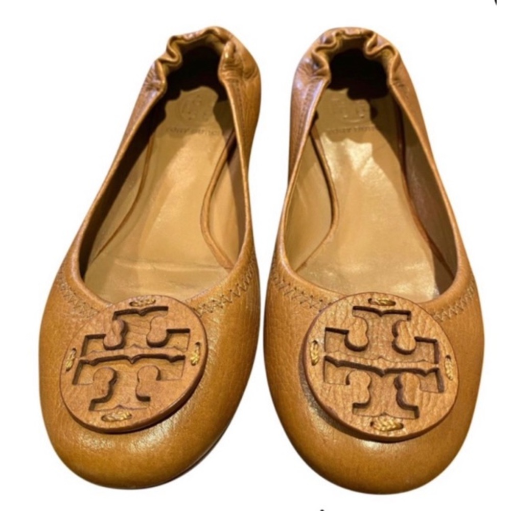 Tory Burch Reva Royal Tan ballet flats